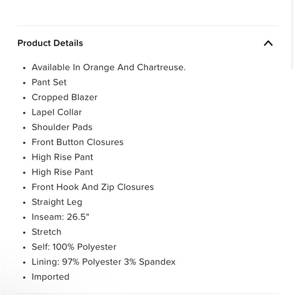 NWT Orange Blazer Pant Set - Picture 7 of 7